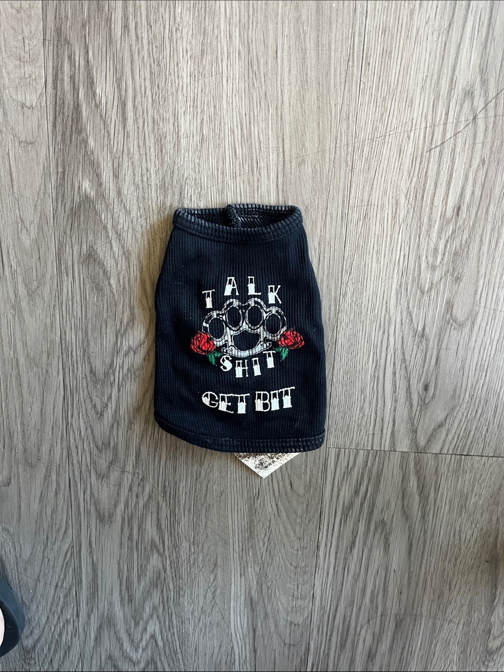 Graphic Black Pet Tank Top - 'Talk Shit Get Bit'